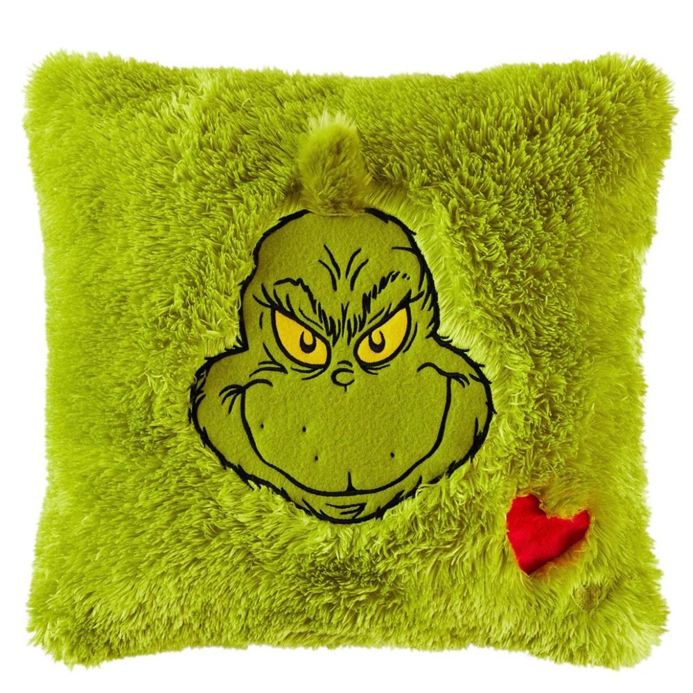 2 - Hallmark Green Grinch Light-Up Pillow. 16x16. Still in Package!